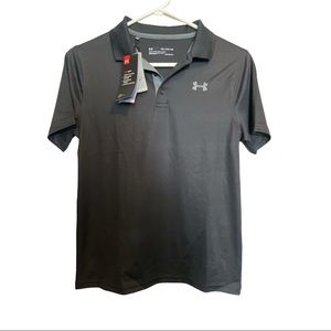 Under Armor Youth Extra Large Boys Black Short Shirt Polo